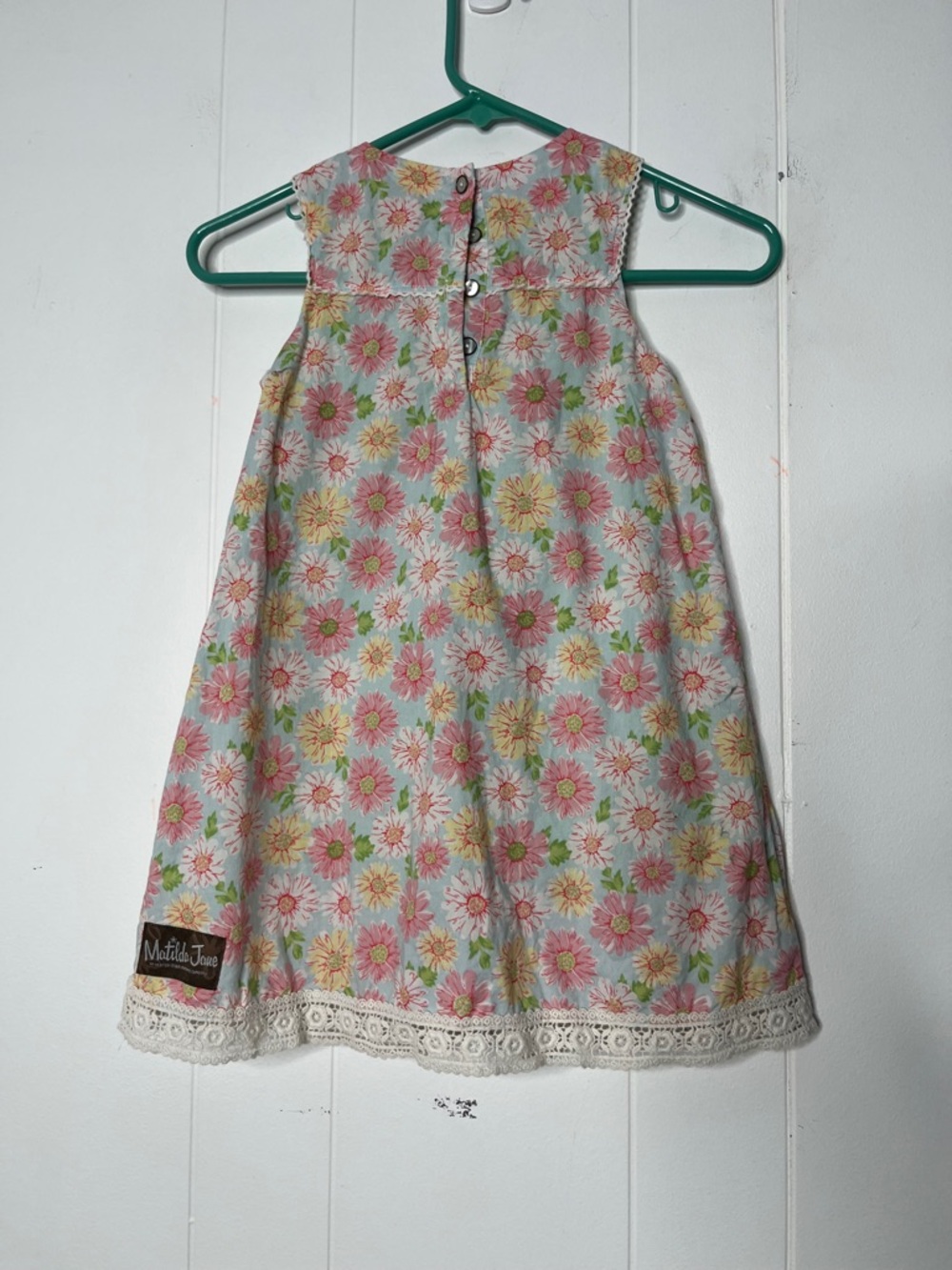 Matilda Jane Floral Lace Hem Dress - Pink, Yellow, Green Girls Size 6 - Picture 2 of 5